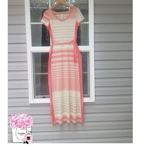 5 for $25 Pink and Cream striped maxi dress